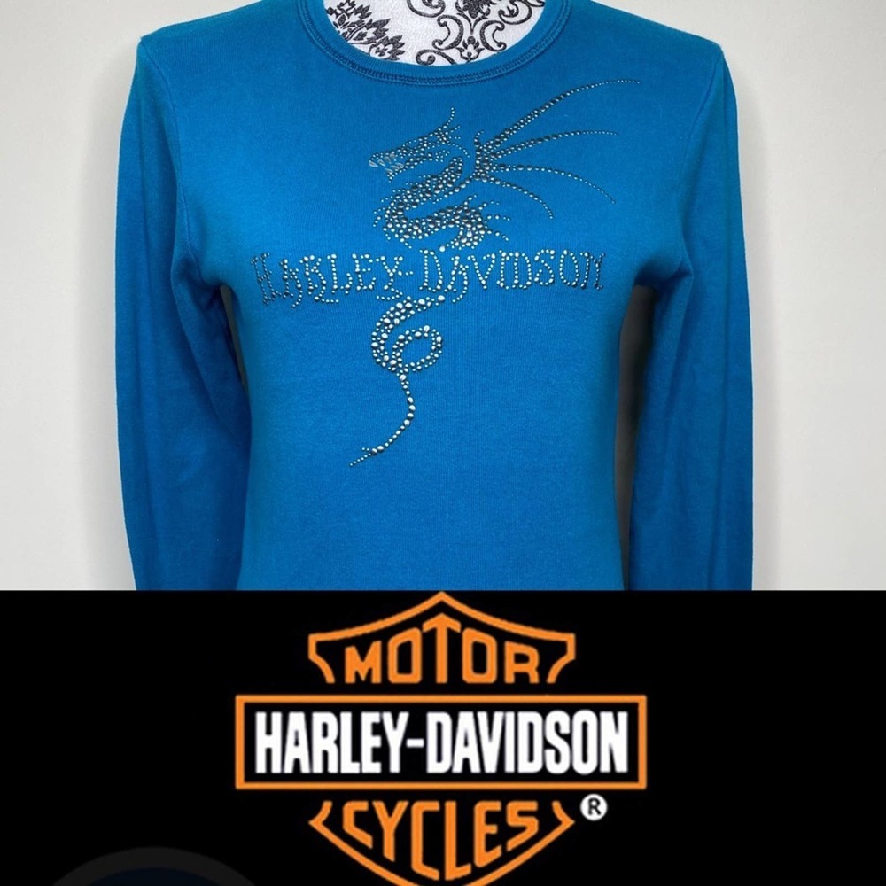 Harley-Davidson  HD Logo Turquoise Long Sleeve *